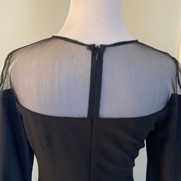 AVERY G ILLUSION BLACK EVENING DRESS - Picture 4 of 9